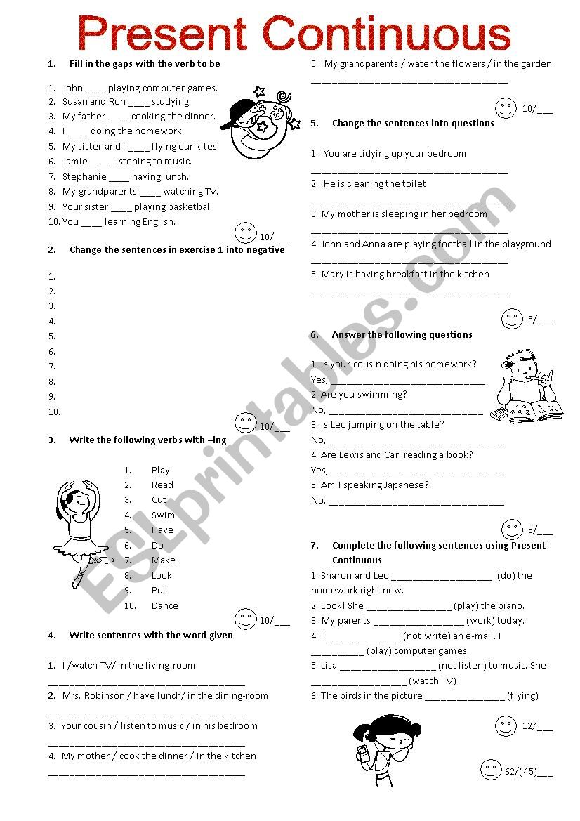 Present Continuous and Possissive Adjectives