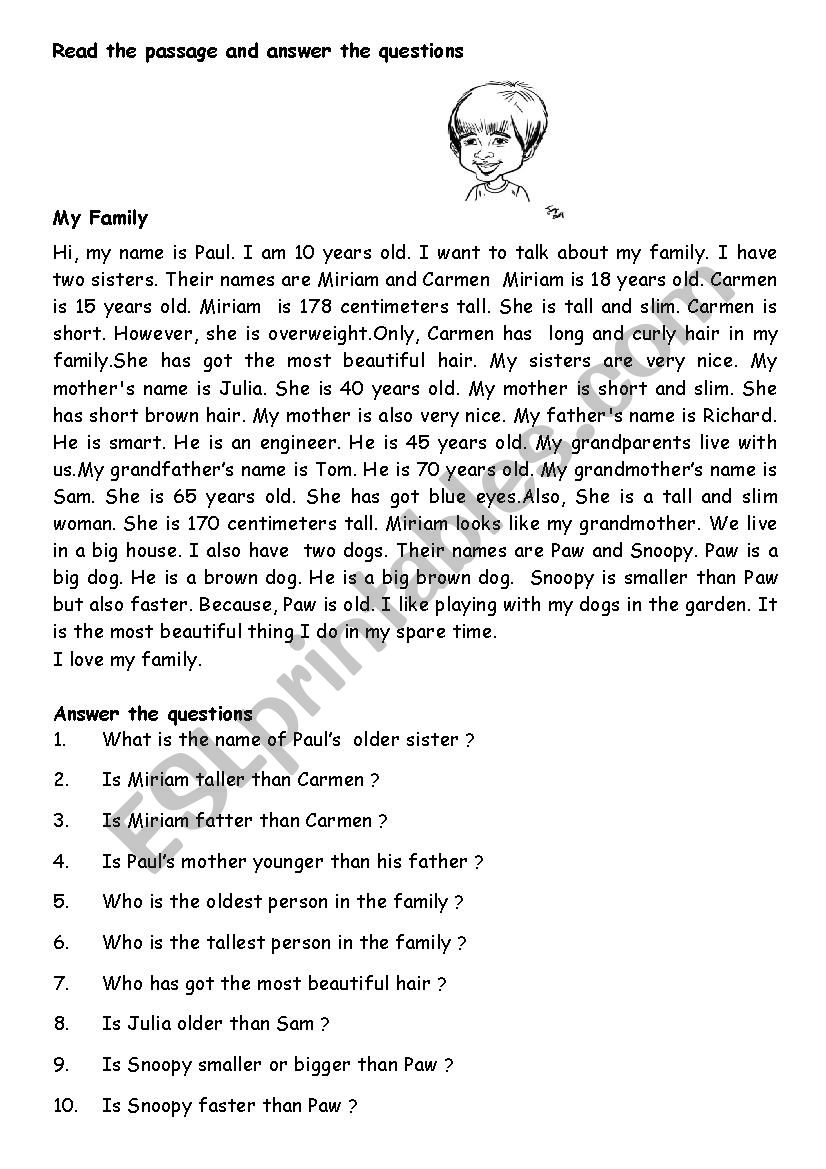 Comparative Adjectives worksheet