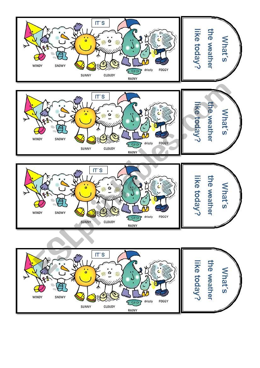 Weather bookmarks worksheet