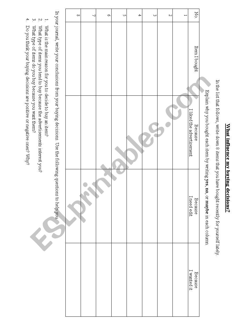 Journal entry worksheet