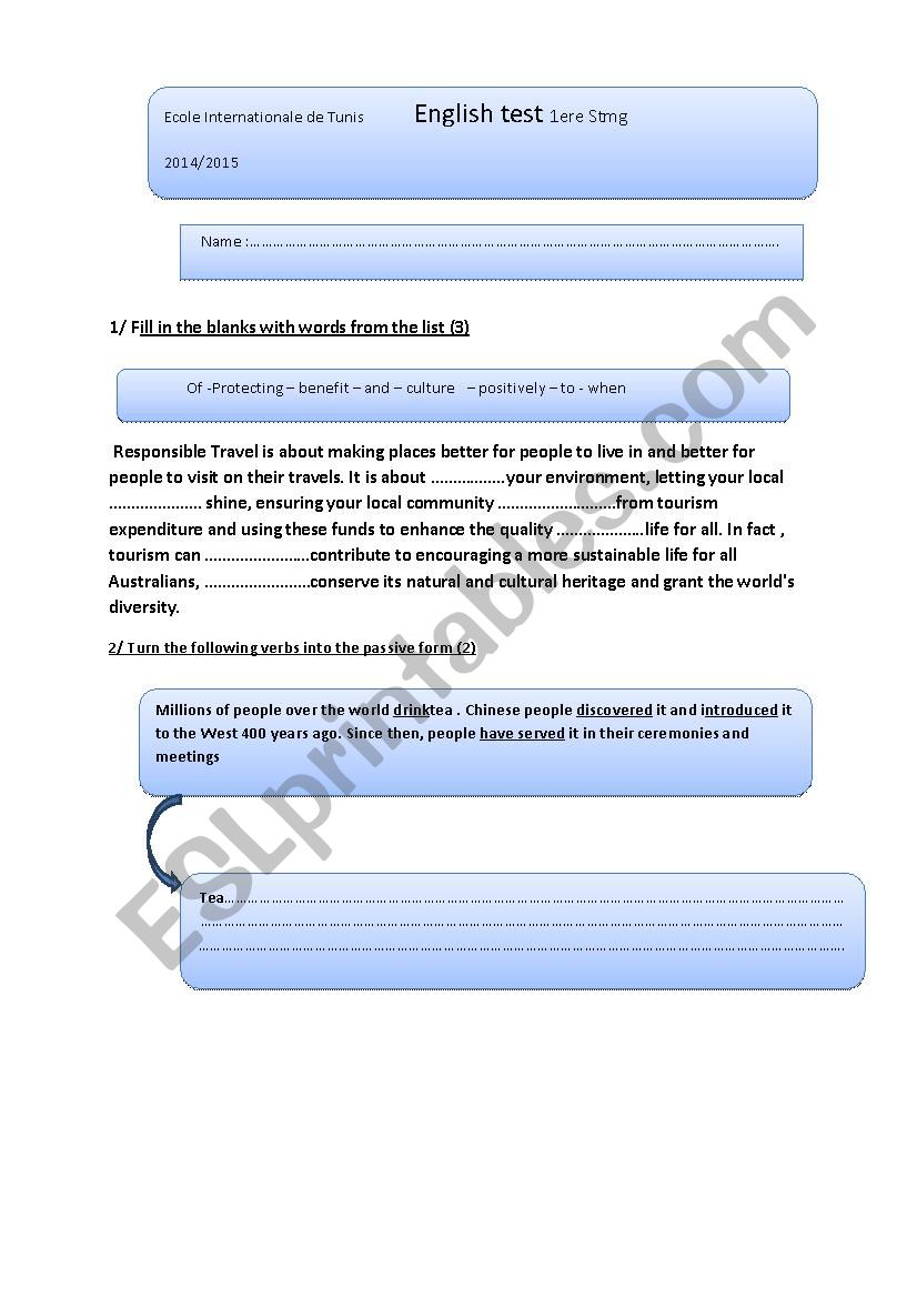 test 1 term 1 worksheet