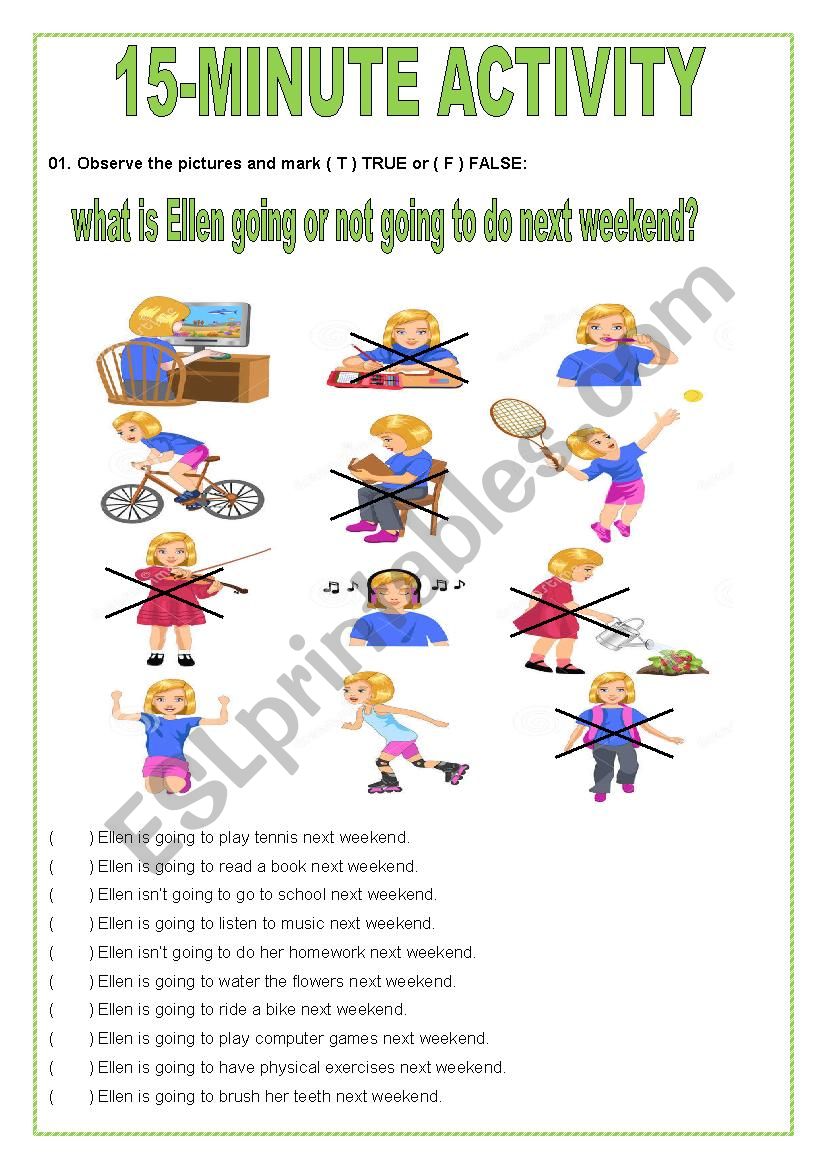 15-minute activity worksheet