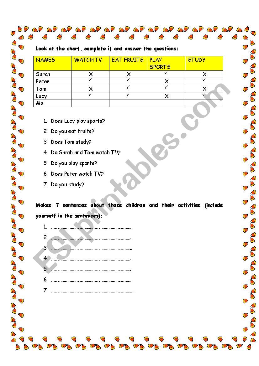 Simple Present worksheet