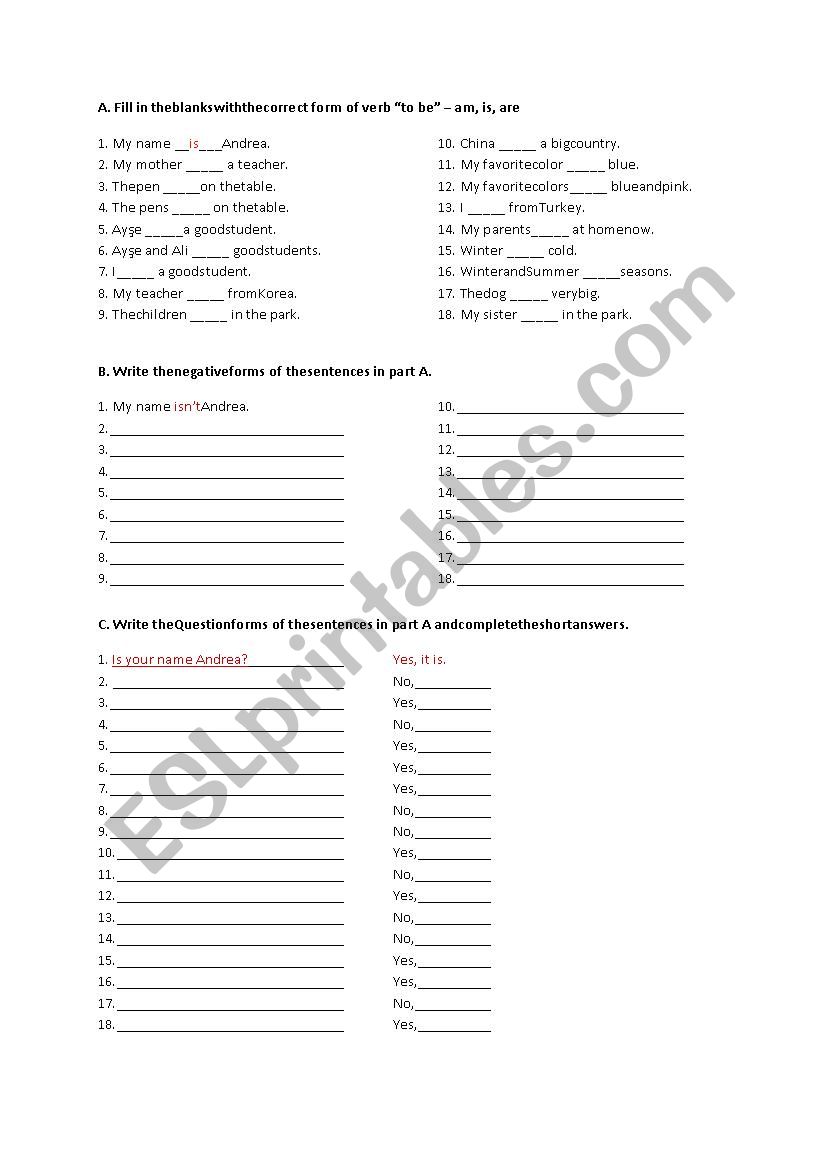 Verb be - Present Simple Tense