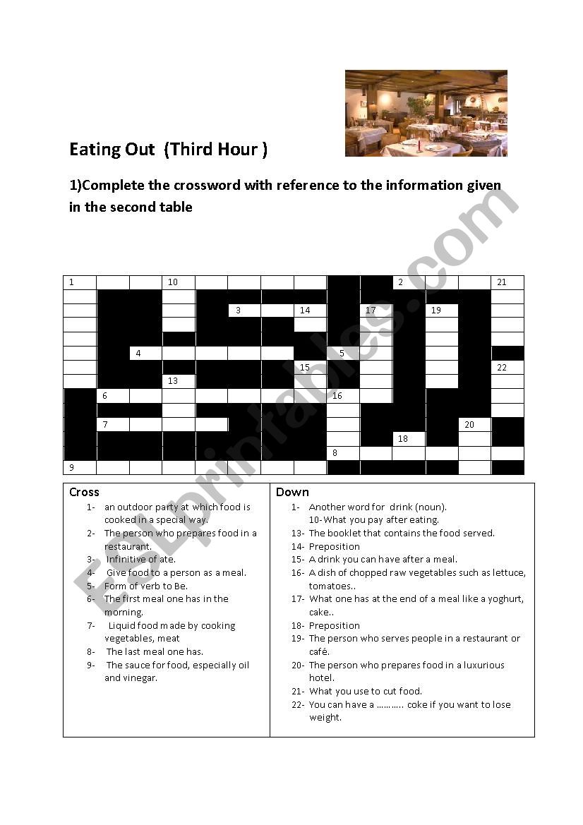 Eating Out ( Group Session) worksheet