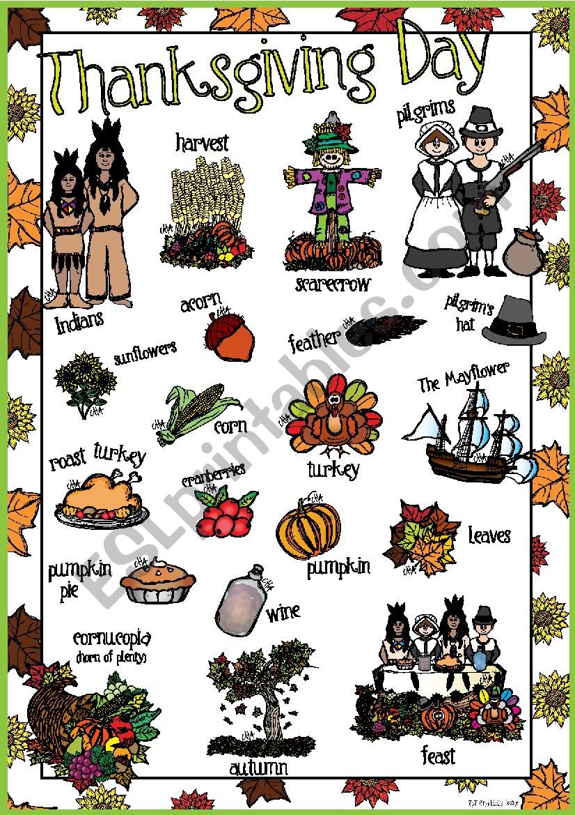 Thanksgiving Day POSTER worksheet