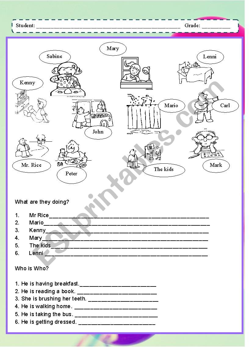 What are they doing? worksheet