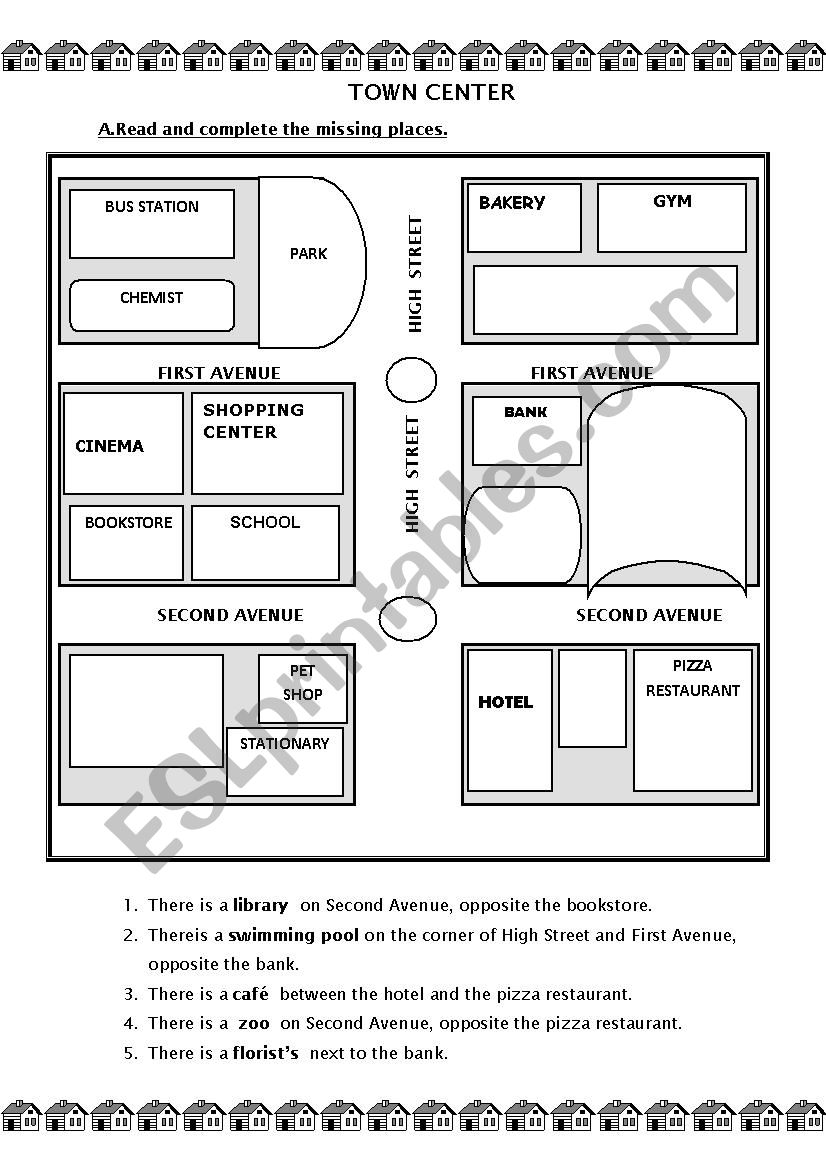 Town Center worksheet