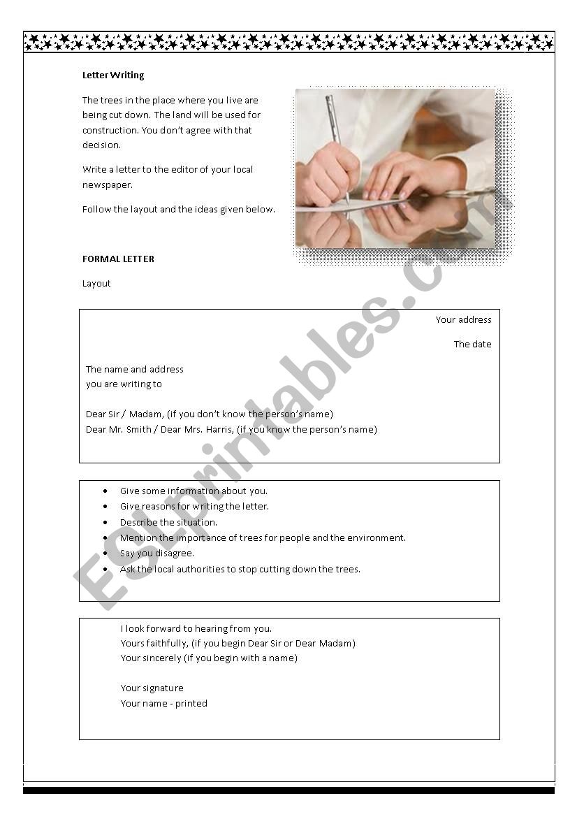 letter worksheet