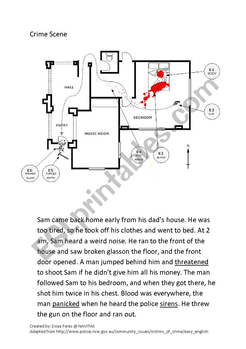 crime scene worksheet