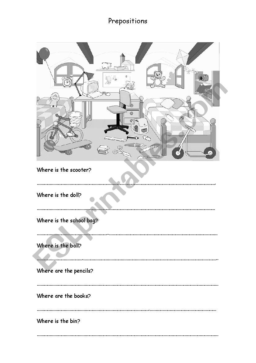 Prepositions worksheet