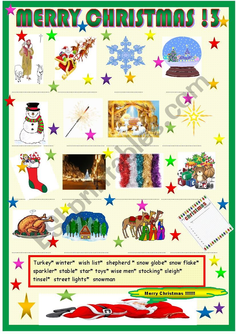 Christmas pictionary and matching activity 3
