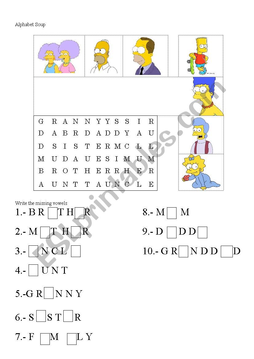 Family.  worksheet