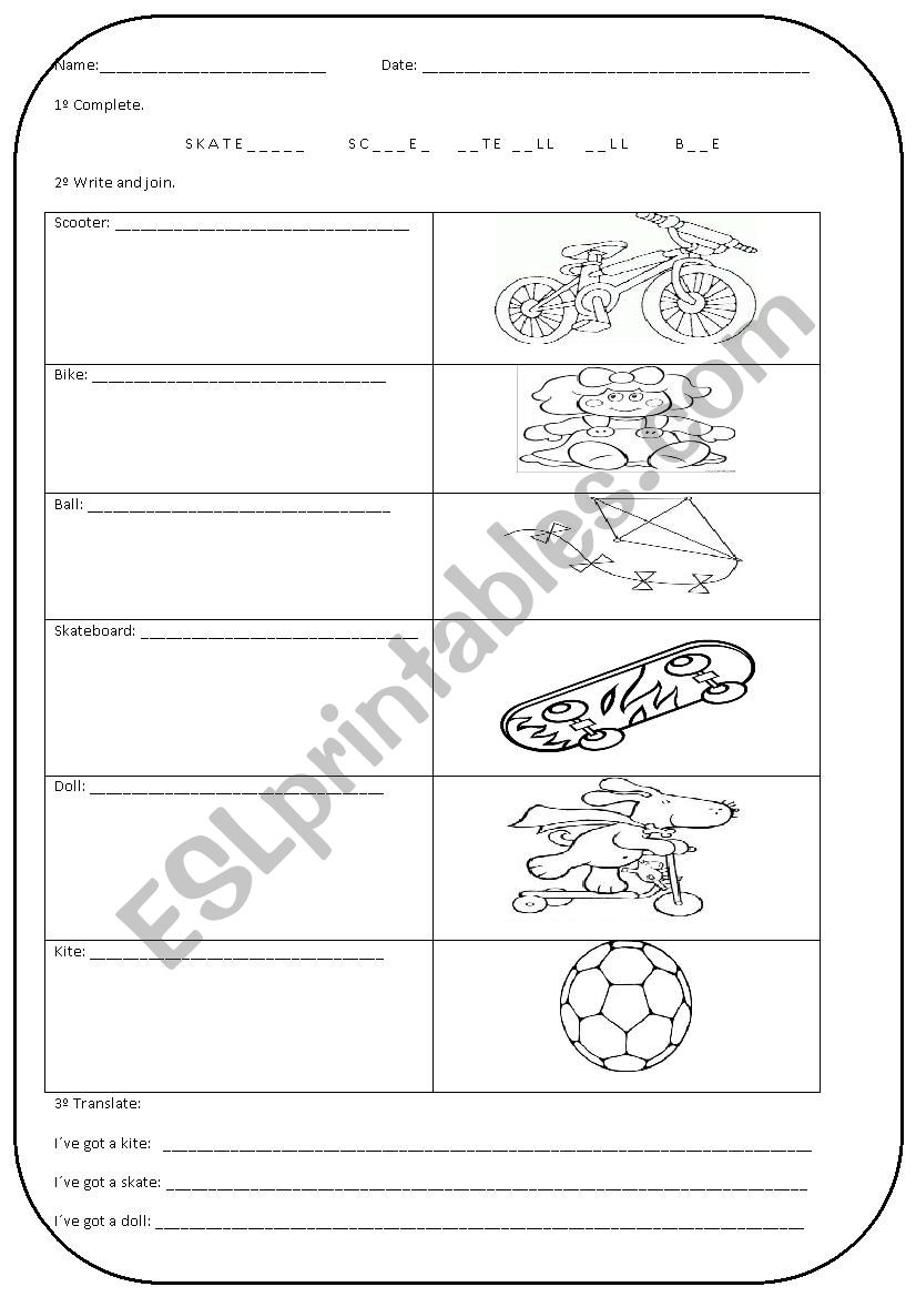 Toys  worksheet