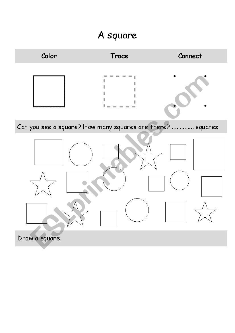 Coloring the shape worksheet