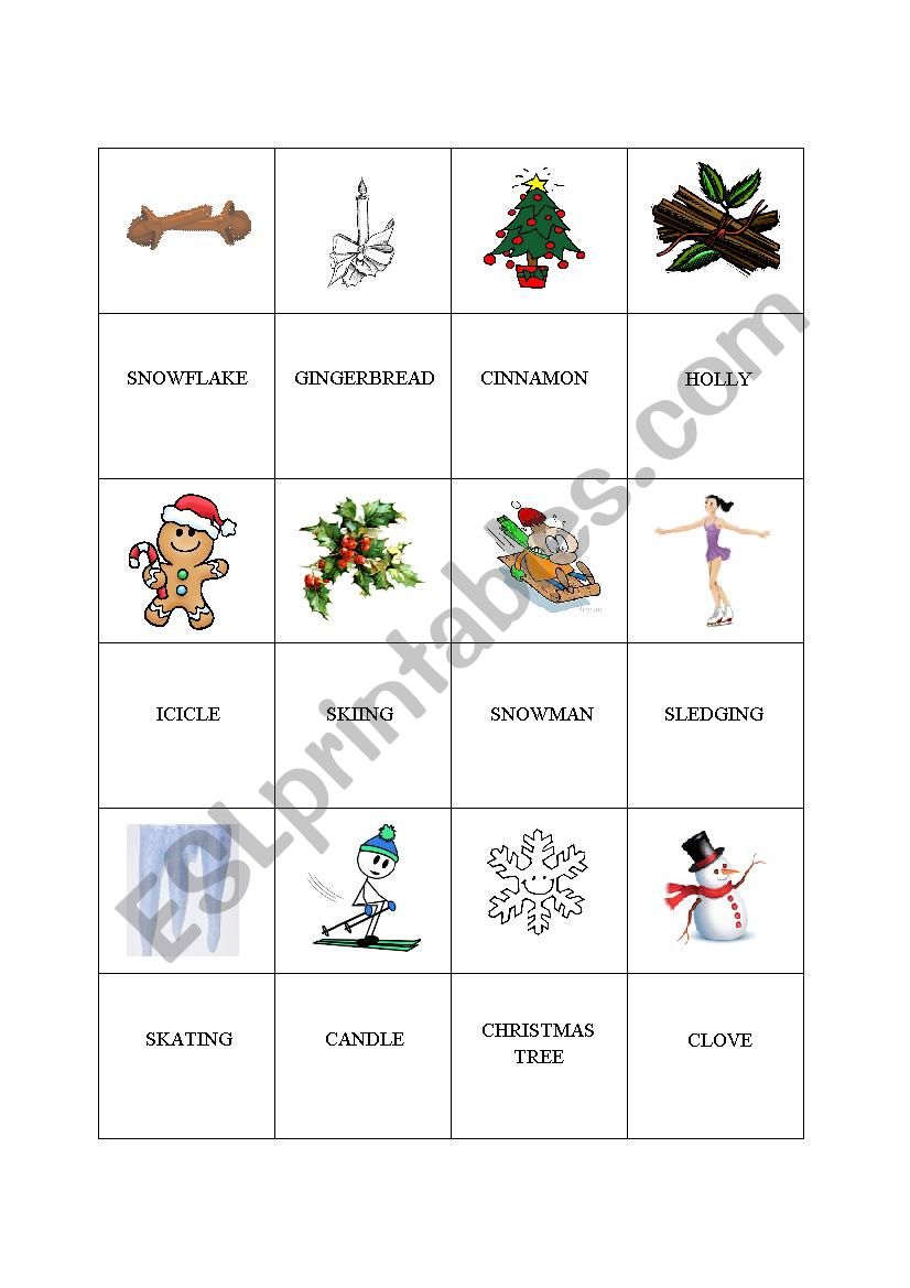 winter domino part 2. worksheet