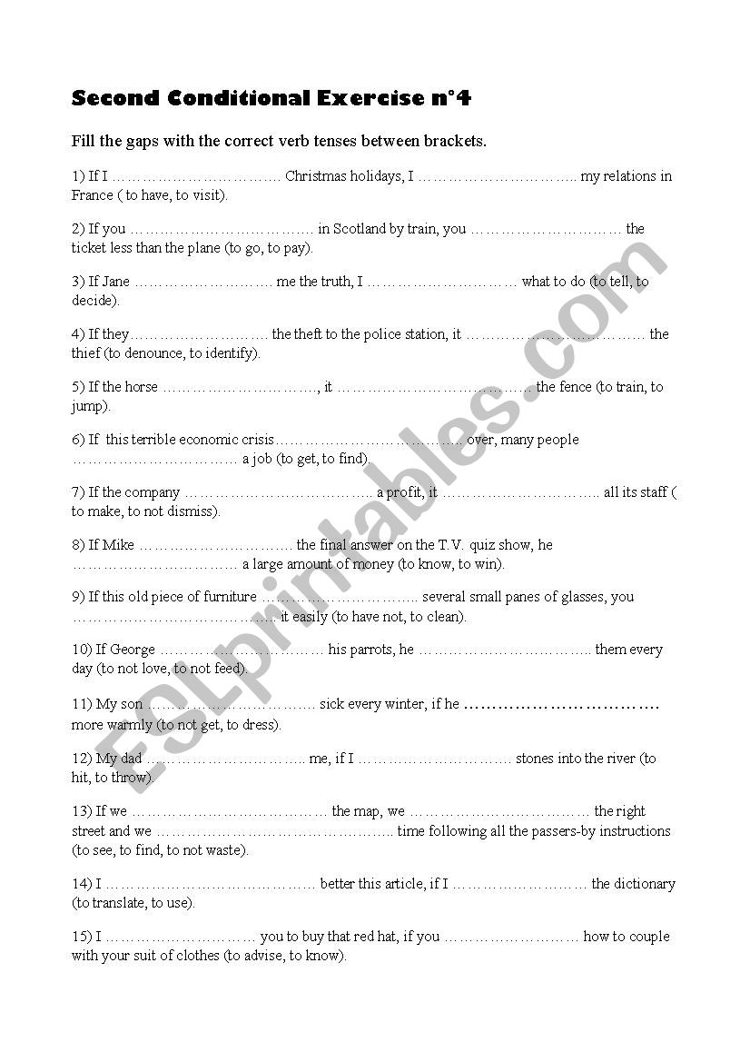 Second Conditional Exercise n4