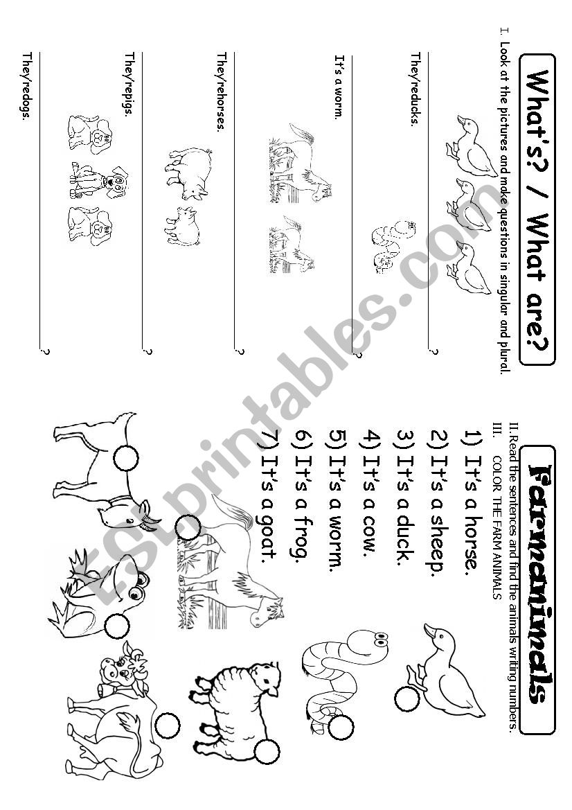 Farm animals vocabulary worksheet