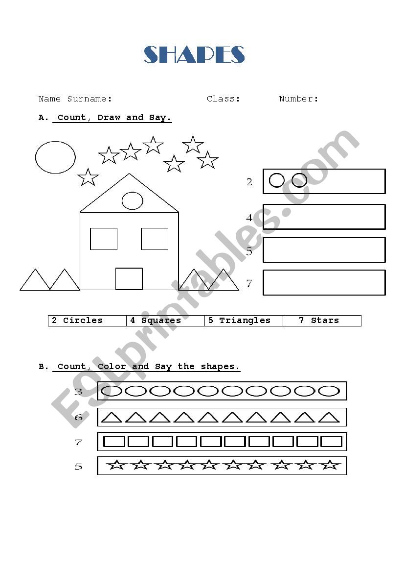 Shapes worksheet