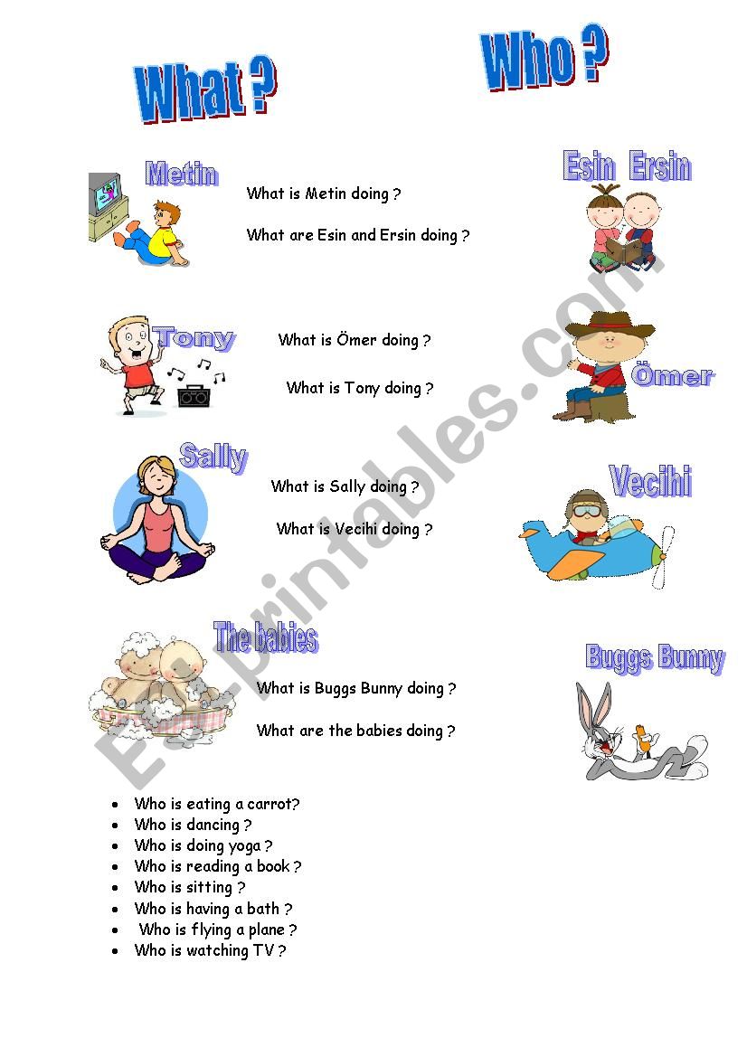 present  contnous tense worksheet