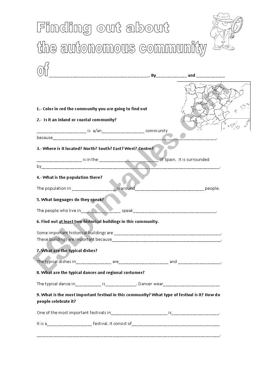 Reporters around Spain worksheet