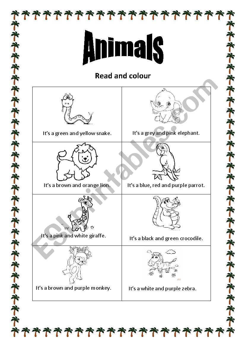 Animals in the Jungle worksheet