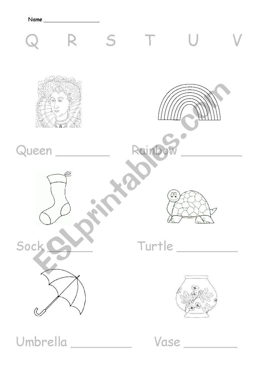 Alphabet words worksheet