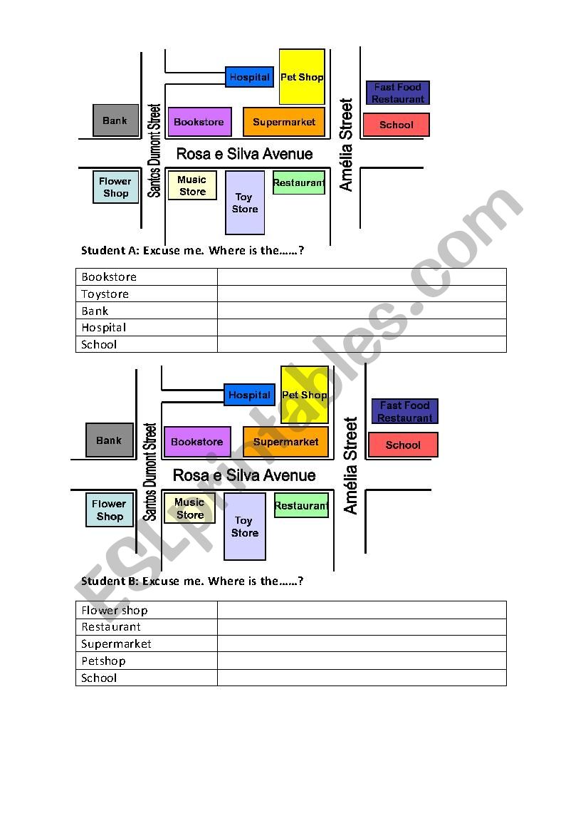 Giving Directions worksheet