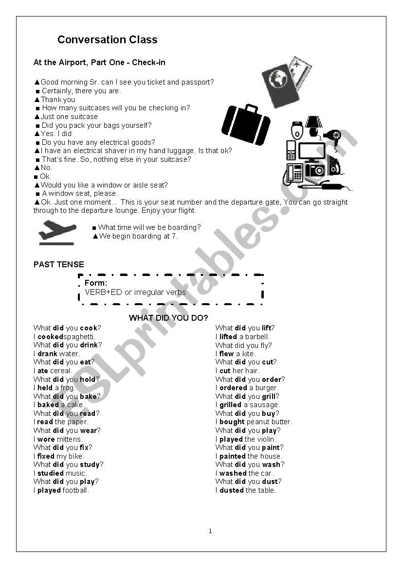 At the Airport worksheet