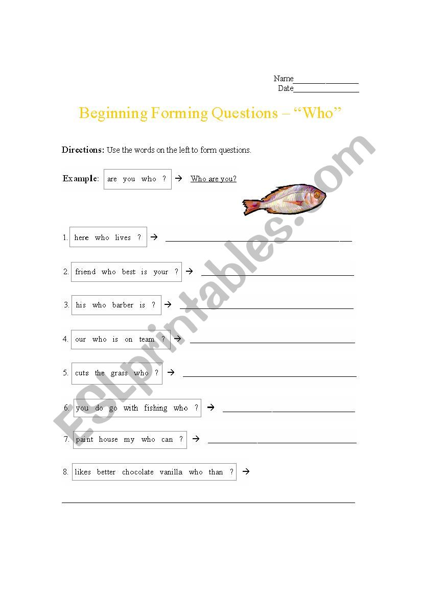 beginning forming questions who