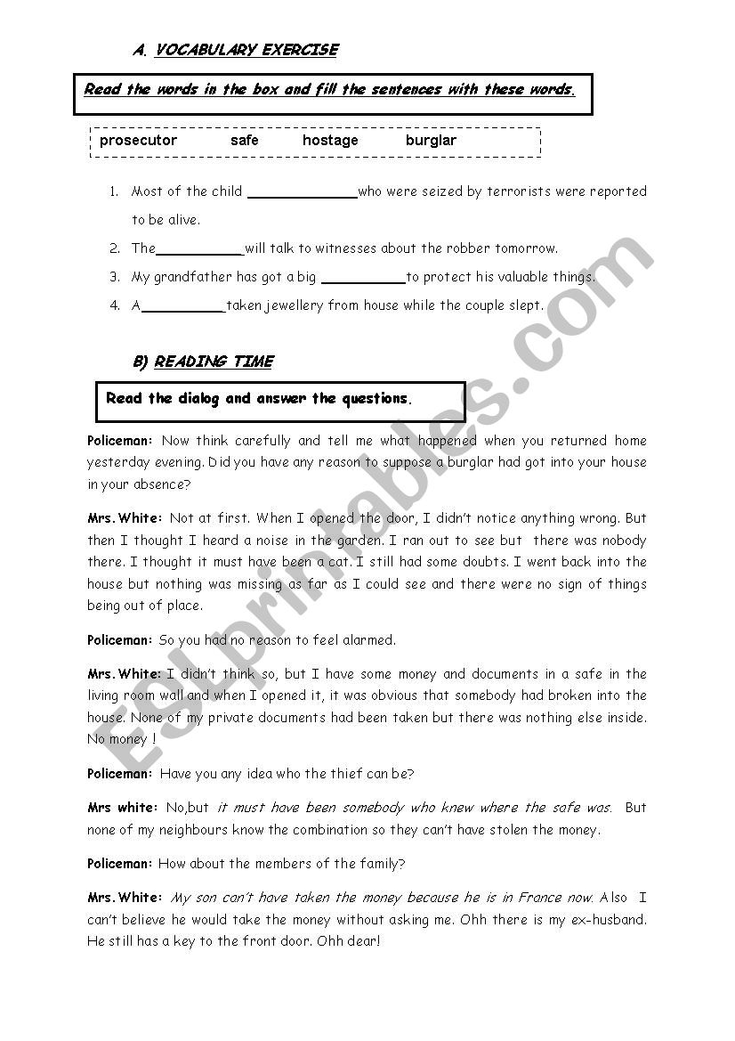 exercises worksheet