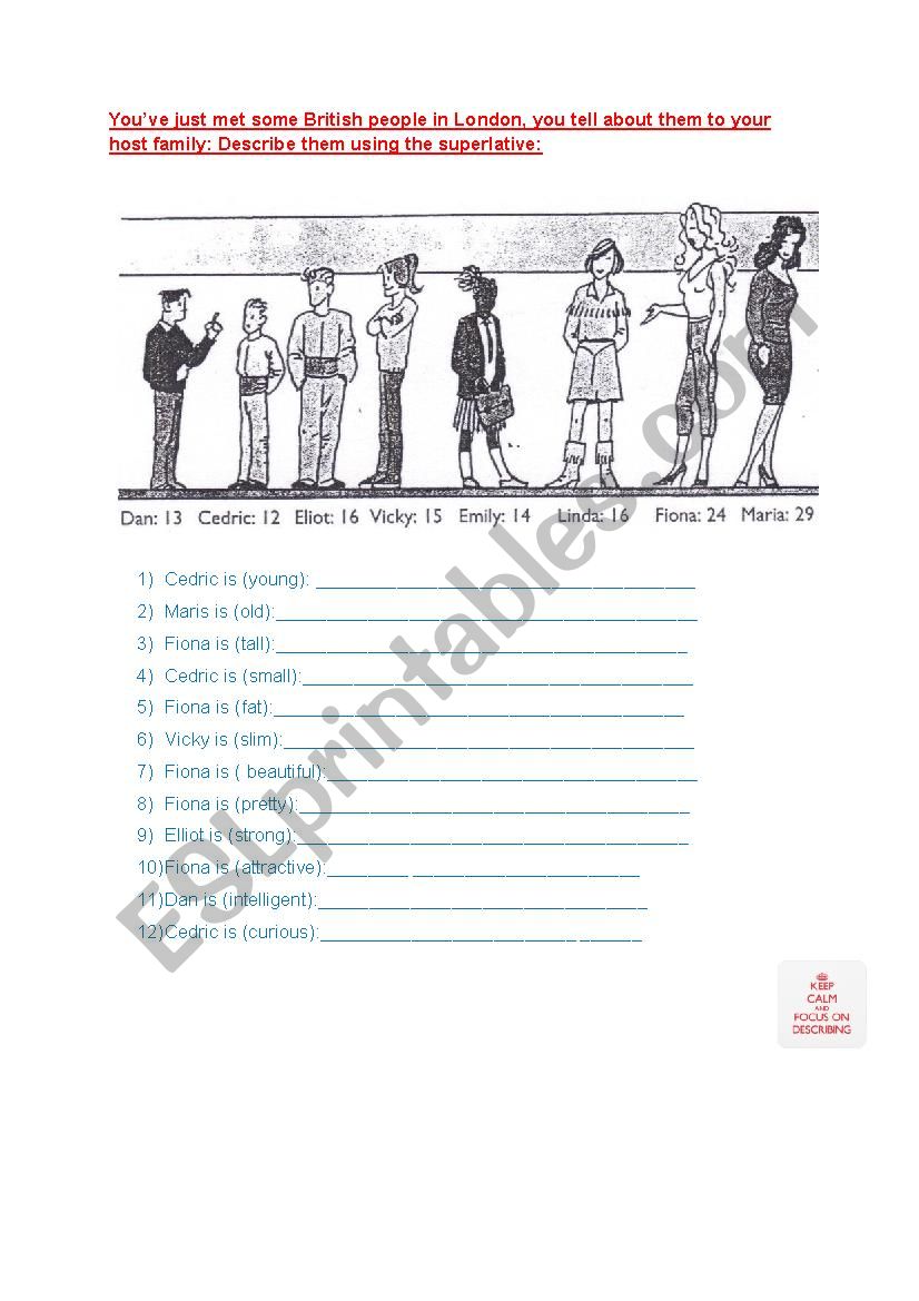 Superlatif worksheet