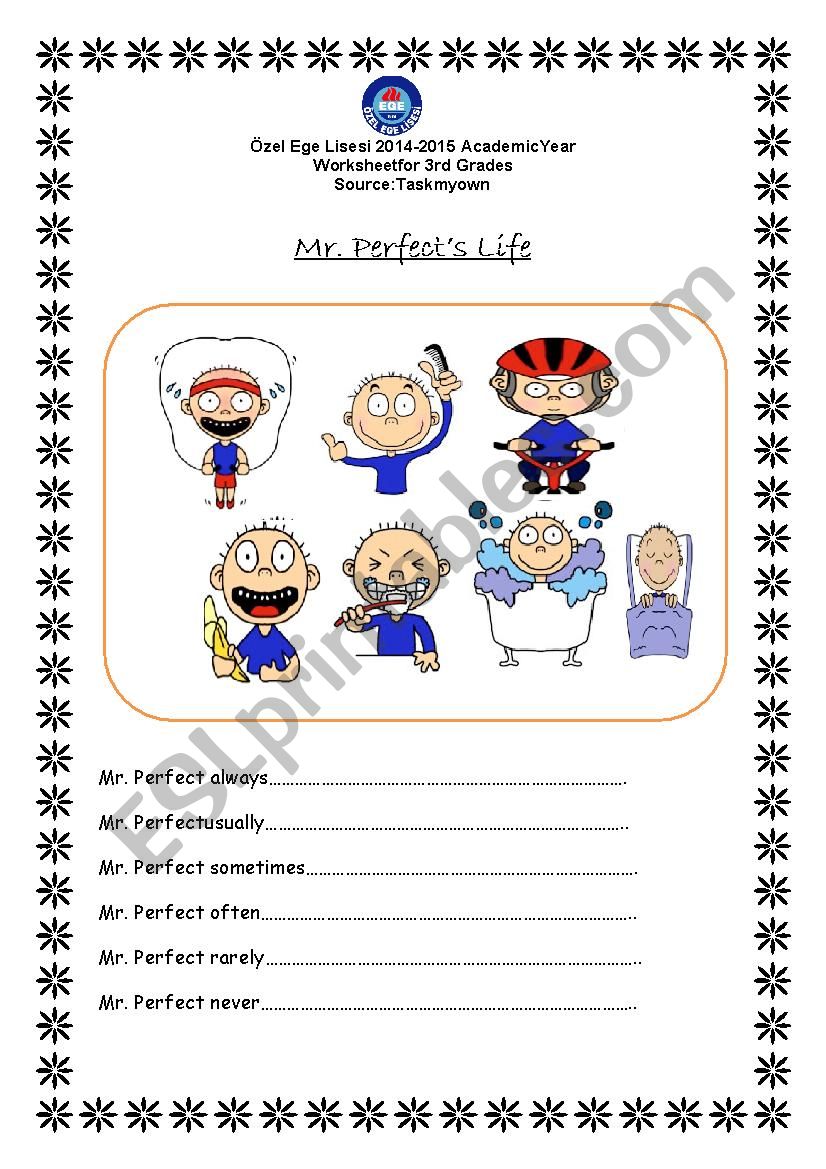 Mr. Perfect worksheet