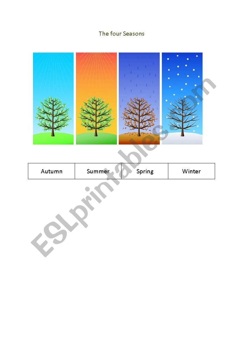 The Four Seasons worksheet worksheet