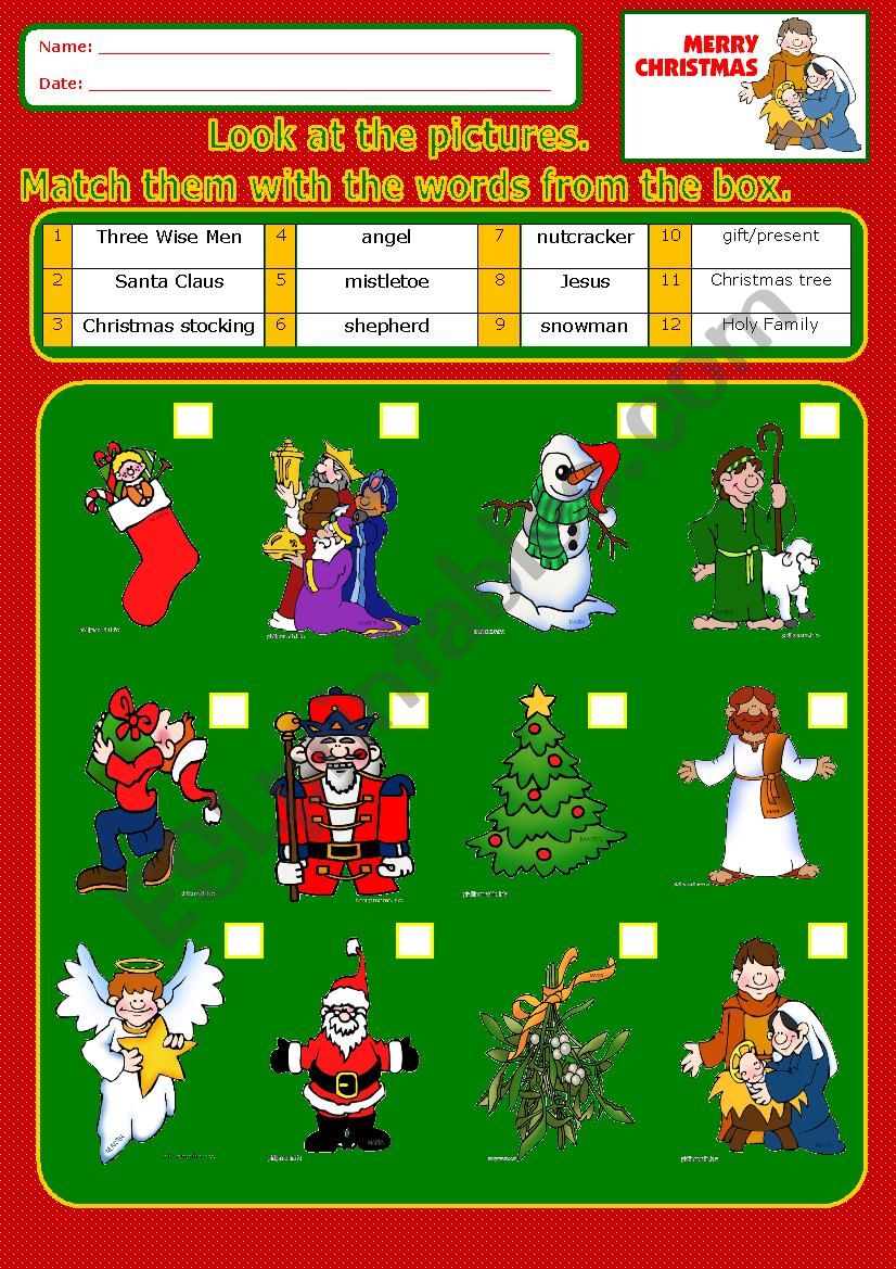 Christmas:matching exercise_3 worksheet