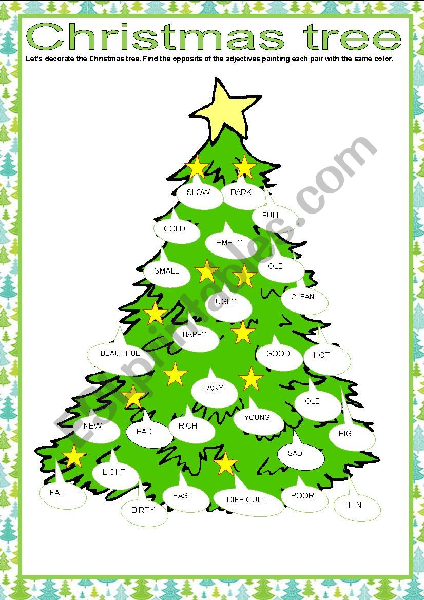 CHRISTMAS TREE worksheet