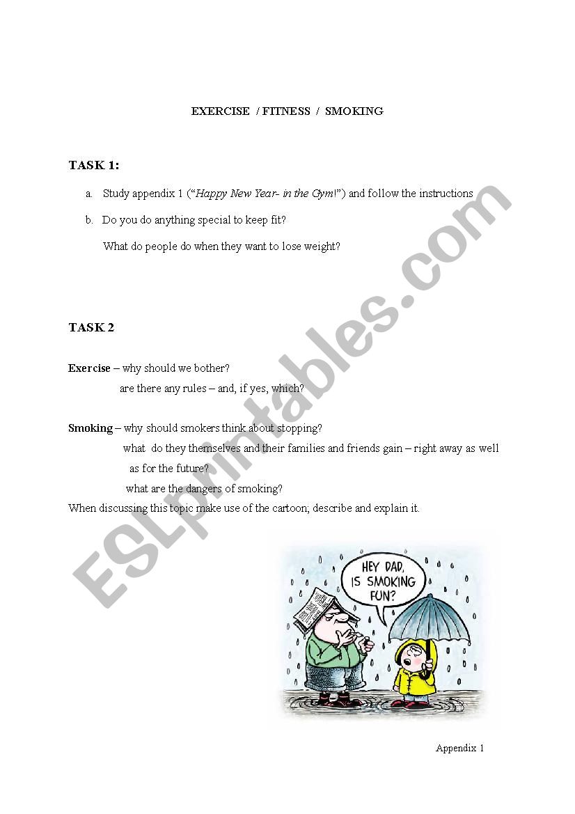 Exercise worksheet