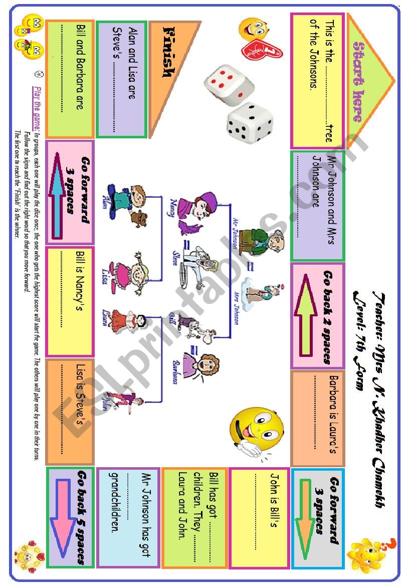 A family tree worksheet
