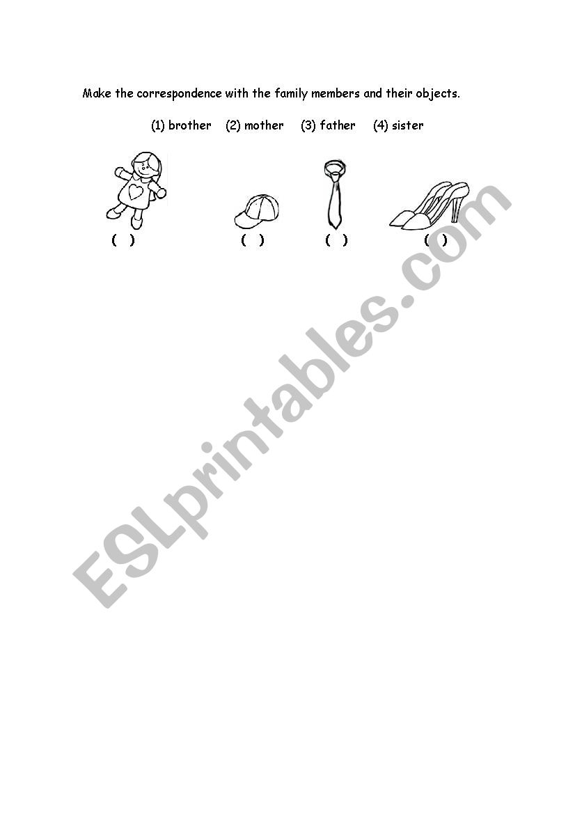 Family members worksheet