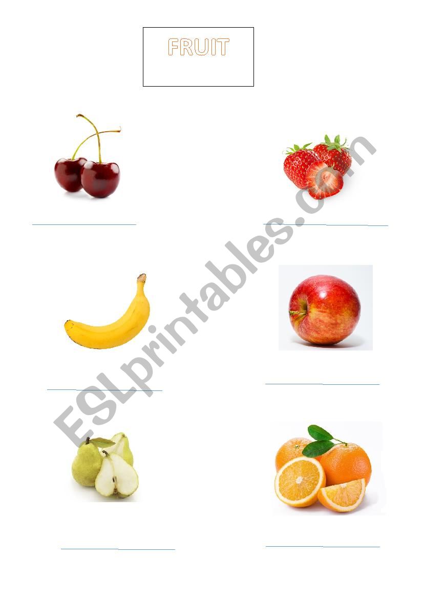 Fruit worksheet