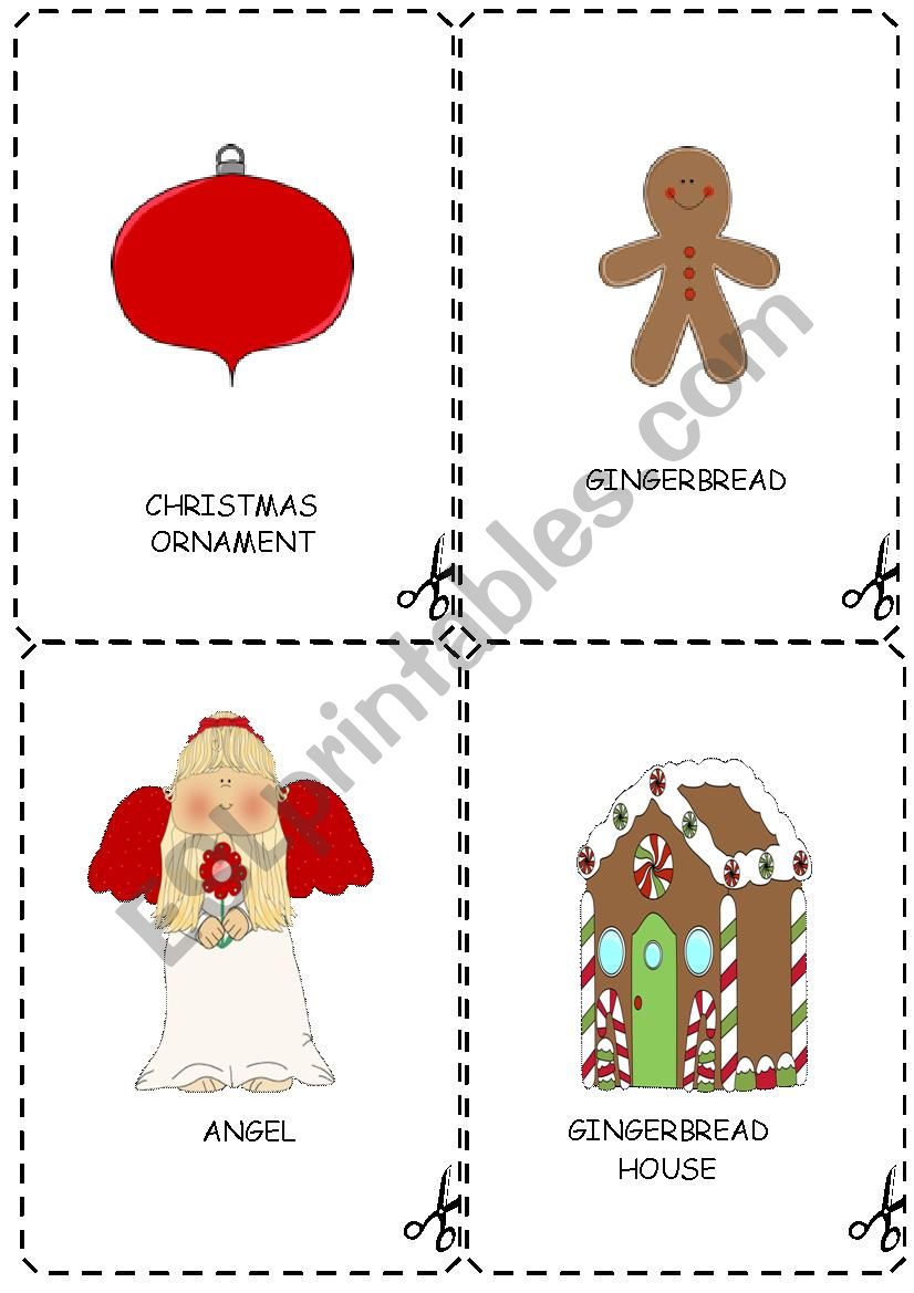 Christmas flashcards worksheet