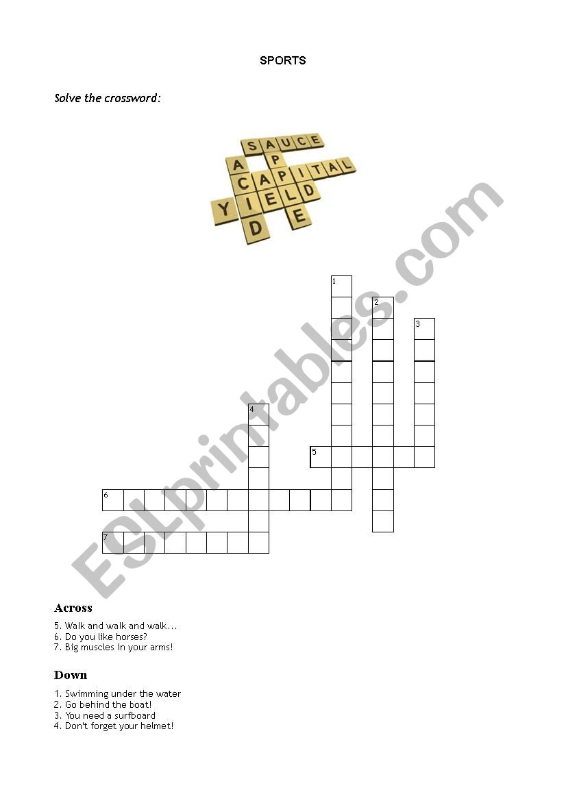 Sports Crossword worksheet