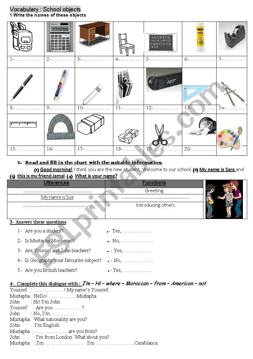 exercise worksheet