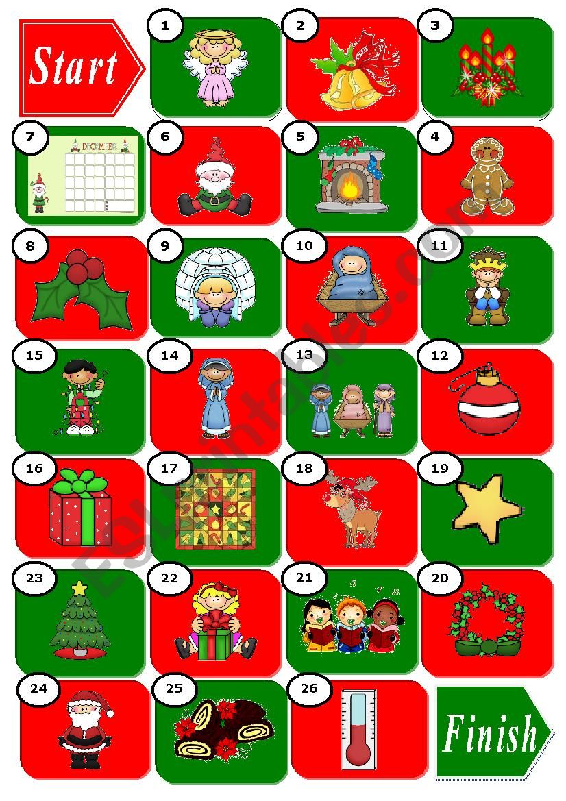The Christmas ABC Boardgame worksheet