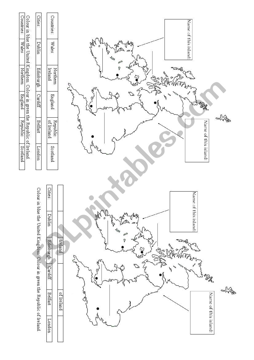 The British Isles worksheet