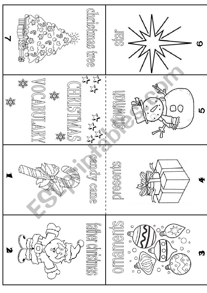 mini book christmas worksheet