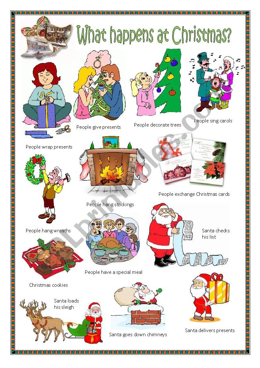 What happens at Christmas? worksheet