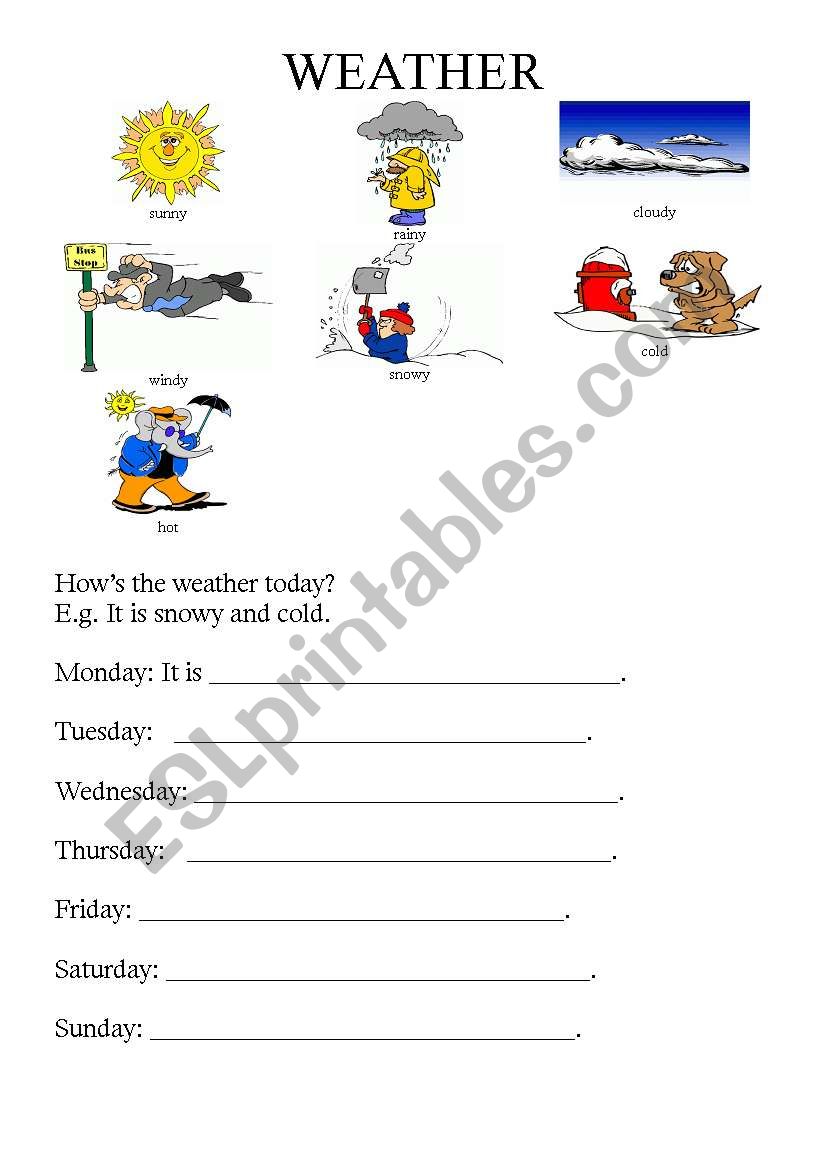Weather diary worksheet
