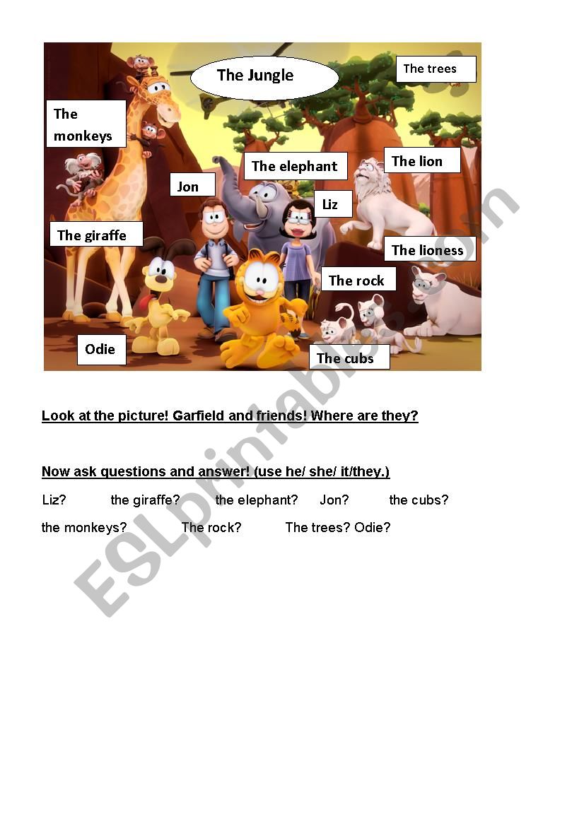 garfield and co worksheet