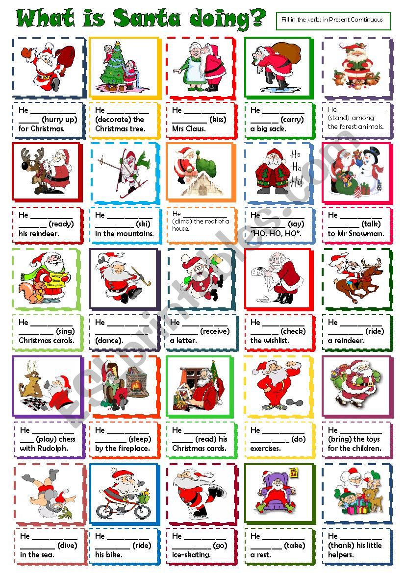 What is Santa doing? worksheet